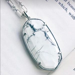 Kendra Scott Silver Faceted Reid Howlite Necklace